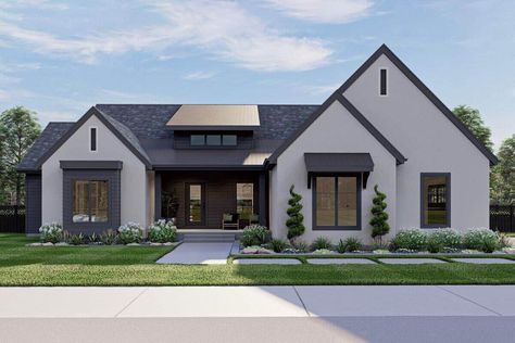 3-Bedroom Modern Single-Story Cottage with Side-Entry Garage and Open Concept Living Modern Cottage Style, Cottage Style House Plans, Lap Siding, Modern Ranch, Farmhouse House, Modern Cottage, Modern House Plan, Modern Farmhouse Plans, Best House Plans