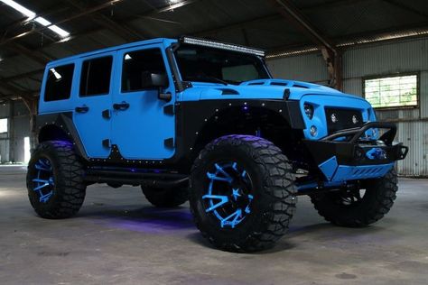 Jeep Baby, Jeep Wheels, Badass Jeep, Blue Jeep, Custom Jeep Wrangler, Cars Jeep, 2016 Jeep Wrangler, 20 Wheels, Lifted Jeep