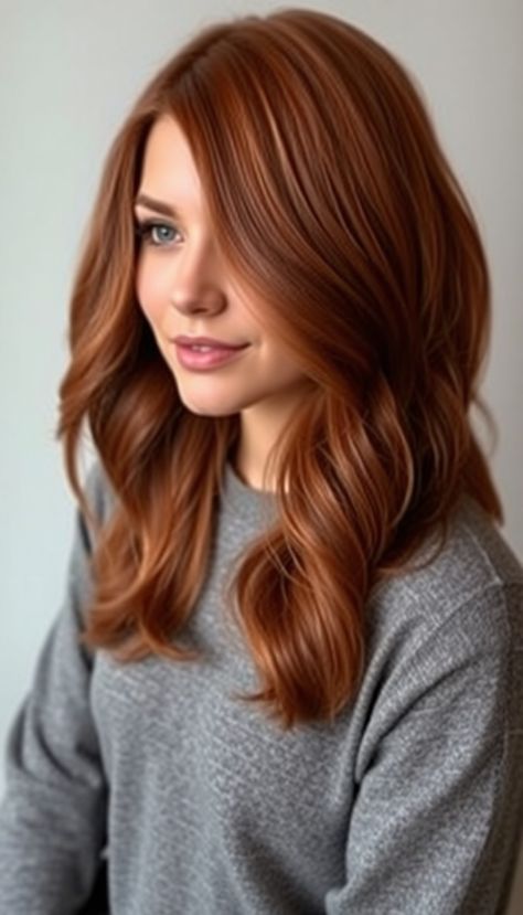 26 Brown Cinnamon Hair Color Ideas » DreamingFY Low Maintenance Red Hair Color, Lowlights For Auburn Hair, Cherry Chestnut Hair, Cool Auburn Hair Color, Warm Brown Red Hair, Auburn Hair Fair Skin, Rusty Brown Hair, Cinnamon Color Hair, Medium Length Auburn Hair