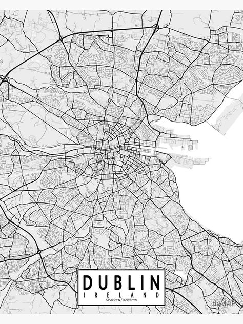 "Dublin City Map of Ireland - Light" Poster by deMAP | Redbubble Dublin Map, Map Of Ireland, Set Design Theatre, Dublin City, City Map Poster, Lighted Canvas, Map Wall Art, City Maps, Dublin Ireland