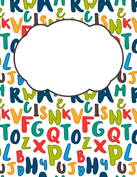 Free printable alphabet binder cover template. Download the cover in JPG or PDF format at http://bindercovers.net/download/alphabet-binder-cover/ File Folder Printables Free, Binder Covers Free, Printable Folder, School Binder Covers, Binder Cover Templates, Binder Covers Printable, Folder Cover, School Binder, Binder Cover