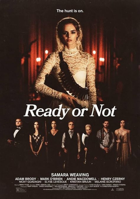 Ready Or Not Movie Poster, Ready Or Not Poster, Ready Or Not Movie, Elyse Levesque, Boring Summer, Biomedical Engineer, Making Posters, Melanie Scrofano, Adam Brody