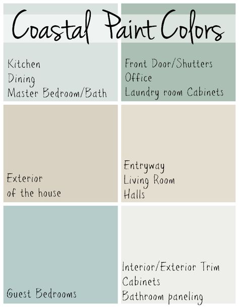 Parents Florida Beach House Paint Colors, March 2018 Beach House Paint Colors, Coastal Paint Colors, Coastal Paint, Beach House Colors, Florida Beach House, House Florida, Coastal Living Rooms, Kitchen Paint Colors, Coastal Colors