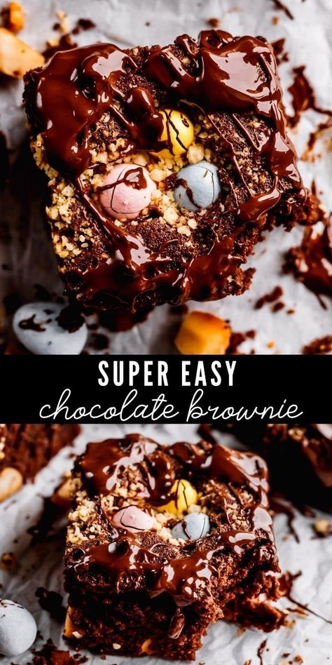 Easy Chocolate Brownie Recipe – incredibly delicious and easy brownie recipe from scratch. Chocolaty and super nutty brownies drizzled with melted chocolate drizzle. Nutty Brownies, Brownie Recipe From Scratch, Easy Brownie Recipe, Munchkin Time, Easy Brownie, Homemade Dessert, Brownies Recipe Easy, Brownie Recipe, Melted Chocolate