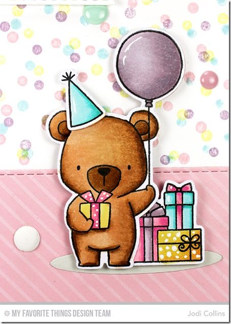 Cute Greetings Card, Scrapbooking Technique, Balloon Gifts, Best Friend Birthday Cards, Bear Balloon, Birthday Card Drawing, Bear Cake, Gatefold Cards, Birthday Stamps