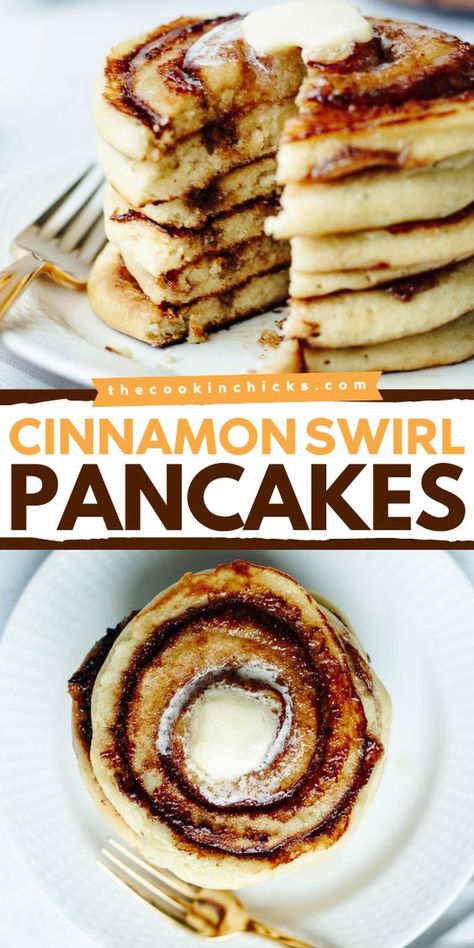 Indulge in a delicious and easy breakfast with these homemade Cinnamon Swirl Pancakes. Perfect for a lazy Sunday morning or a special occasion, these pancakes are sure to satisfy your sweet tooth. Breakfast Ideas For School Mornings, Back To School Food Ideas, Cinnamon Sugar Pancakes, Ultimate Pancake Recipe, Breakfast Ideas For School, School Food Ideas, Cinnamon Swirl Pancakes, Pancake Mix Uses, Back To School Food