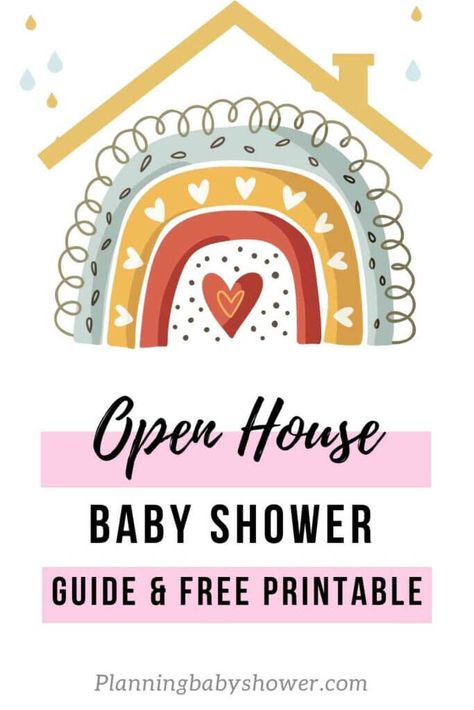 Open House Baby Shower Invitations, Open House Baby Shower Games, Baby Shower Open House Ideas, Open House Baby Shower Ideas, Shower Open, Pink Pumpkin Baby Shower, Baby Shower Gifts For Guests, Whimsical Baby Shower, Baby Shower Invitation Wording