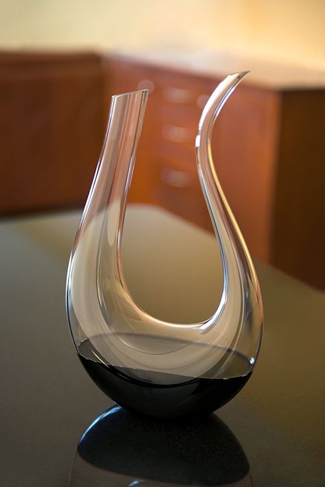 Amazon.com | Glass Wine Decanter by HiCoup - Artisan Made, Mouth-Blown and Lead-free Crystal Glass Red Wine Carafe (800ml): Wine Decanters Alcohol Glasses, Wine Decanters, Red Wine Decanter, Wine Carafe, Glass Decanter, Fine Wine, Wine Decanter, Unique Charms, Shape Design