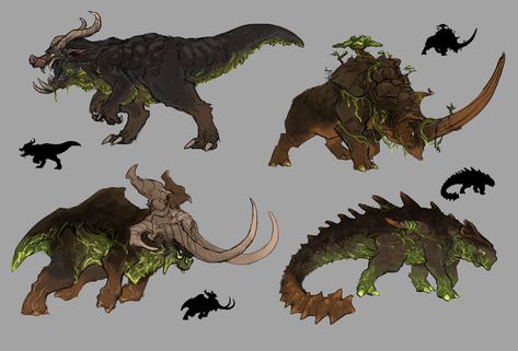 ArtStation - Earth Elementals, Ollie Titley Dnd Enemies, City Guard, Crazy Creatures, Elemental Dragons, Kaiju Design, Monster Artwork, Mythical Creatures Fantasy, Beast Creature, Fantasy Stuff