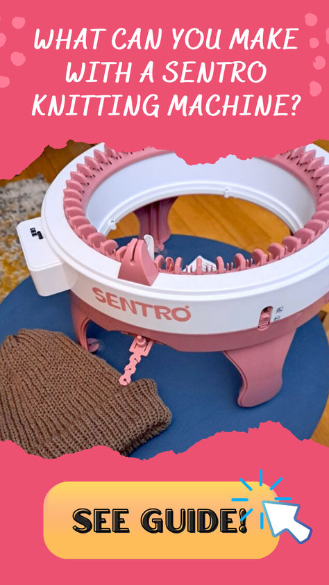 Sentro Knitting Machine Diy Knitting Machine, Circular Knitting Patterns, Crochet Machine, Knitting Machine Tutorial, Colorwork Knitting Patterns, Addi Knitting Machine, Loom Machine, Circular Knitting Machine, Loom Knitting Projects