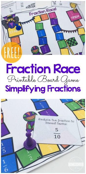 FREE Fractions Game - this is such a fun, educational math game to help kids in 4th grade, 5th grade, and 6th grade  practice writing fractions in their simplest form. Great for math centers, homeschool, summer learning, and after school practice. Fractions For Kids, Homeschool Summer, Writing Fractions, Educational Math Games, Simplifying Fractions, Fraction Games, Fraction Activities, Fun Math Games, Math Game