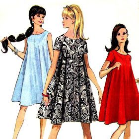 Tent Dresses Pattern, 1960s Mod Dress, Fashion 60s, Dress With Kimono, Sixties Fashion, Couture Mode, 60s Mod, Tent Dress, Retro Mode