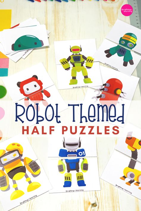 Robot Activities, Robots Preschool, Kindergarten Puzzles, Activities For Kindergarteners, Robot Activity, Preschool Skills, Math Literacy Activities, Math Preschool, Robot Theme