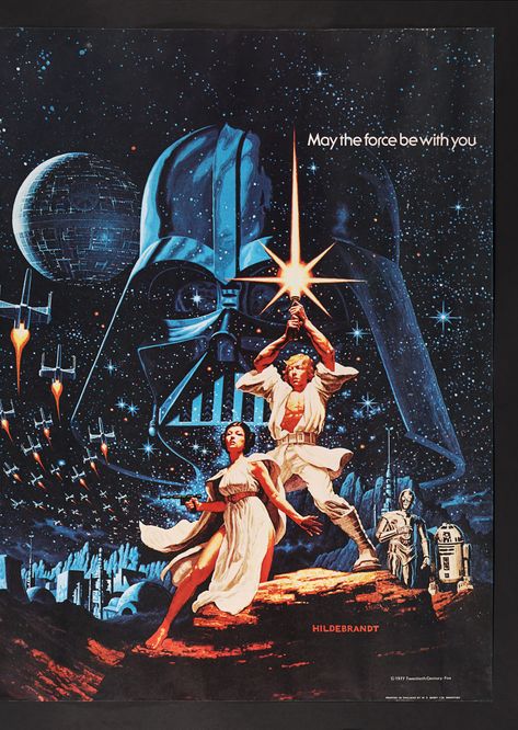 Lot #359 - STAR WARS: A NEW HOPE (1977) - UK Quad 'Hildebrandt' Style, 1977 Silk Prints, Star Wars Wallpaper Iphone, Star Wars Painting, Collage Mural, Star Wars Background, Movie Wall, Movie Wall Art, Star Wars 1977, Star Wars Comics