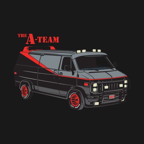 The A Team Van, A Team Van, Gmc Vans, Movie Cars, Tv Cars, Cool Car Drawings, Childhood Tv Shows, Van Design, Knight Rider