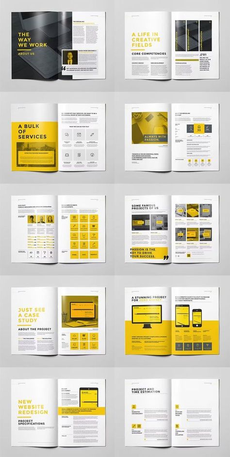 Print Design Brochure, Proposal Brochure, Report Layout, Newsletter Layout, Magazine Layout Inspiration, Presentation Board Design, Picture Album, Brochure Inspiration, Packaging Template Design