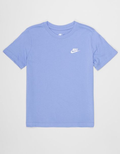 Nike Sportswear Futura Embroidered Tee. You Can't Go Wrong With Classic Nike Style. Made From Soft And Breathable Cotton, This Tee Has An Easy Fit That's Perfect For All Your Daily Adventures. Embroidered Futura Logo. Crew Neck. Short Sleeve. 100% Cotton. Machine Wash. Imported. | Nike Sportswear Futura Embroidered Boys Tee Cute Trendy Clothes, Tee Shirt Nike, Nike Tee Shirts, Preppy Shirts, Nike Hoodies, Nike T Shirts, Chino Pants Women, Preppy Tops, Wwe T Shirts