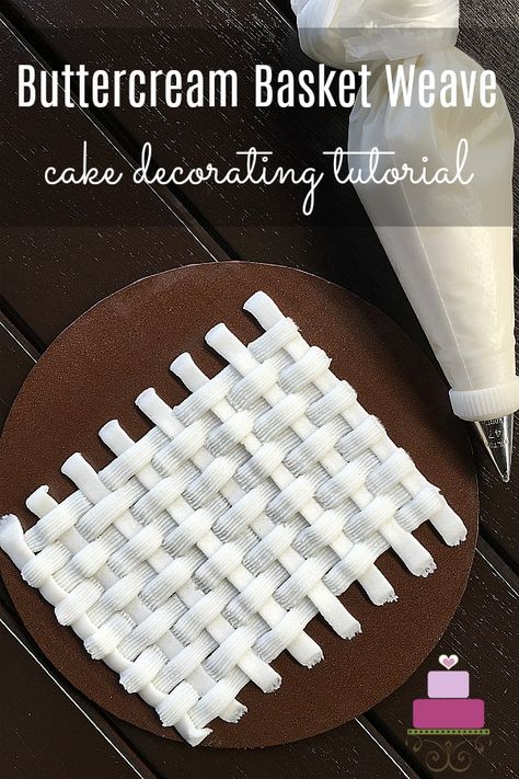 Buttercream Basket Weave, Basket Cake Decoration, Basket Weave Cake Design, Frosting Guide, Homemade Fondant Recipes, Basket Weave Cake, Origami Cake, Decorated Desserts, Cakes Decorating Ideas