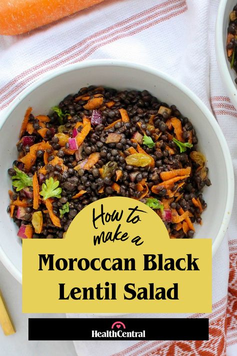 Black Lentil Bowl, Lentil Salad Recipes Cold, Black Lentil Recipes, Moroccan Vegan, Epic Salads, Yum Bowls, Black Lentil Salad, Sprouted Beans, Cook Lentils