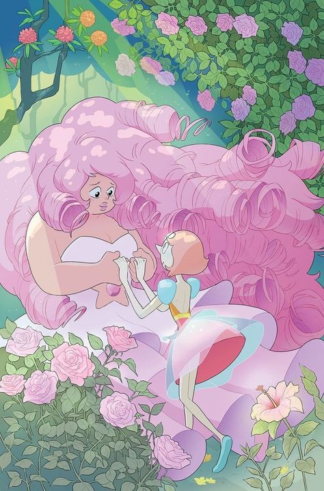 Rose Quartz Steven, Rose Quartz And Pearl, Rose Quartz Steven Universe, Perla Steven Universe, Steven Universe Diamond, Steven Universe Wallpaper, Pearl Steven Universe, Pearl Steven, Steven Universe Drawing