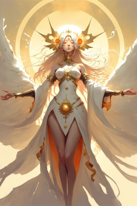 Amaterasu Goddess Art, Light Goddess Art, Anime Goddess Art, Fantasy Art Concept, Goddess Amaterasu, Japanese Goddess, Persona Anime, Sun Goddess, Goddess Artwork