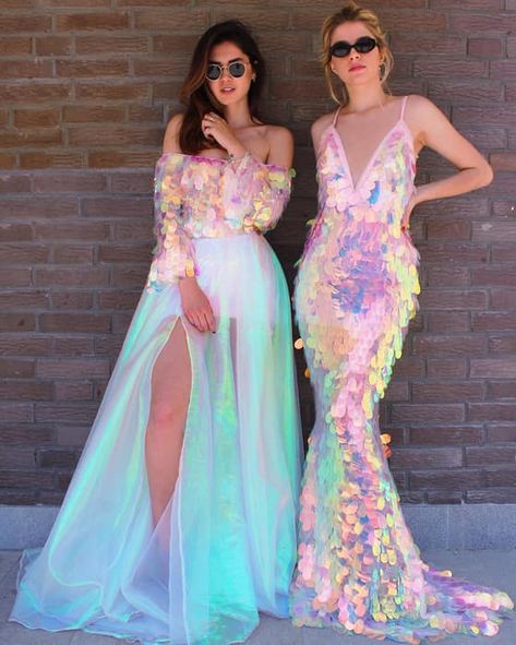 Iridescent Wedding Dresses | 6 Ideas for an Iridescent Wedding | My Wedding Favors Mermaid Sequin, Pink Sequin, Long Gown, Long Prom Dress, Evening Dresses Prom, Get Dressed, Party Dresses, Dress Making, Custom Color