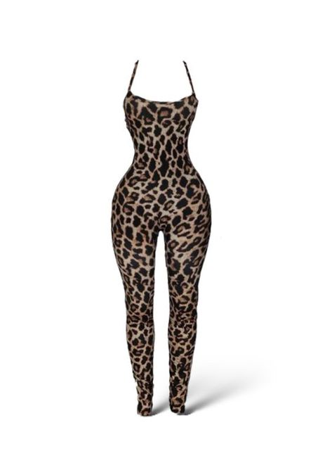 Leopard Jumpsuit -    Unleash your wild side with our "Sleek & Chic Jumpsuit" in eye-catching snake or leopard print. Perfect for a night out, this sleeveless and backless design flatters with a form-fitting silhouette and daring details. Step into the spotlight and own the night in this ultimate statement piece. Whether you're hitting the club or strutting the streets, it's your time to shine. Ready, set, sizzle!     Material  :  POLYESTER     Material : COTTON    Material : SPANDEX Club Two Piece Outfit, Leopard Jumpsuit, Fly Fits, Huge Hair, Nyc Fits, Leopard Print Jumpsuit, Chic Jumpsuit, Elegante Y Chic, Pajama Fashion