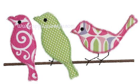 Zig Zag Birds Applique Design Sizes include:4x4 hoop 3.90 x 2.105x7 hoop 3.71 x 6.896x10 hoop 5.25 x 9.75 Machine Embroidery Designs Projects, Hardware And Software, Bird Applique, Applique Templates, Bird Quilt, Machine Pattern, Machine Embroidery Projects, Learn Embroidery, Sewing Appliques