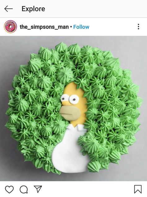 Homer Simpson Bush, Homer Simpson Cake, Simpsons Cake, Fire Cake, Dad Birthday Cakes, 36th Birthday, Delicious Cake Recipes, Caking It Up, Just Cakes