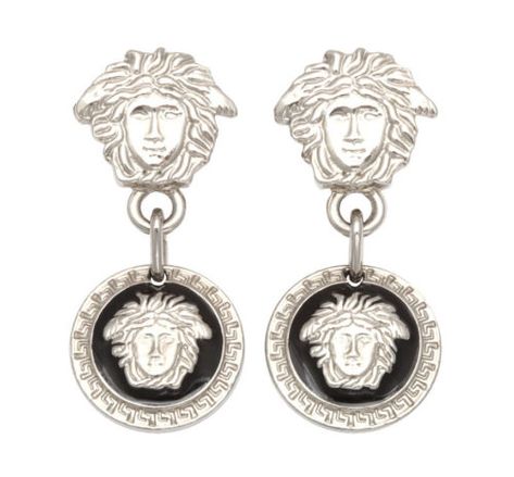 VINTAGE GIANNI VERSACE MEDUSA EARRINGS SILVER Connoisseurs Jewelry Cleaner, Versace Earrings, Bulgari Jewelry, Vintage Silver Earrings, Vintage Drop Earrings, Vintage Silver Jewelry, Long Silver Earrings, Logo Jewelry, Versace Jewelry