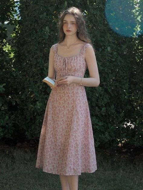 Simple Night Dress, Sundress Aesthetic, Cotton Night Dress, Wedding Outfits For Women, Korea Dress, Pink Sundress, Stylish Headbands, Fashion Top Outfits, Modest Dresses Casual