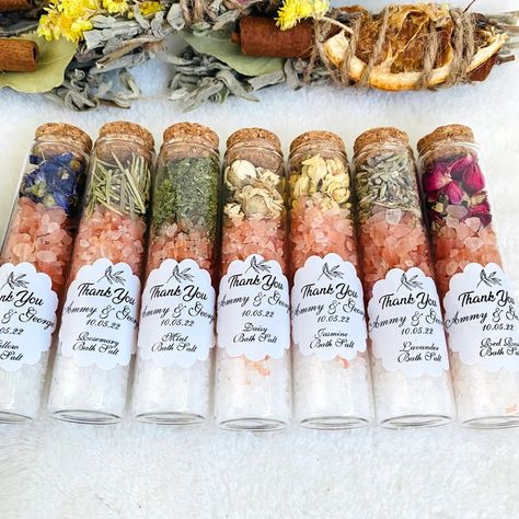 FREE SHIPPING Bath Salt Test Tube Bath Salts Bridal Shower - Etsy Test Tube Bath Salts, Rose Bath Salts, Bath Salts Gift, Bath Salts Diy, Rose Bath, Red Rose Petals, Test Tubes, Wedding Shower Favors, Ritual Bath