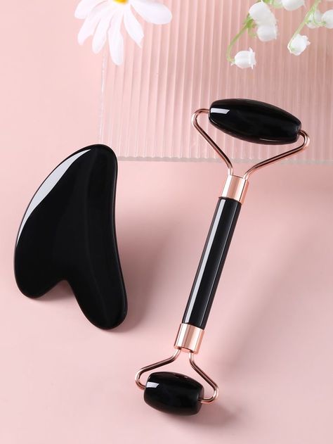 Black Gua Sha, Dance Competition Bag, Diy Self Tanner, Inexpensive Skin Care, Facial Massage Tool, Skin Aesthetics, Black Skin Care, Asian Nails, Face Roller