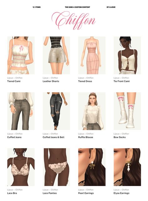 Chiffon Set | Full Download (updated 21/07/24) | Patreon Sims 4 Cas Mods, Sims Packs, The Sims 4 Packs, Sims 4 Mm Cc, Sims 4 Expansions, Sims 4 Gameplay, Sims 4 Dresses, Sims 4 Mm, Sims4 Clothes