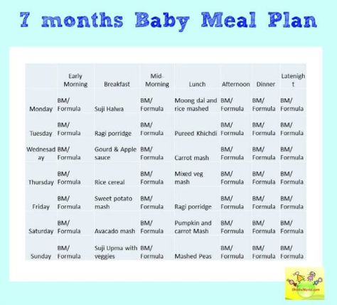 7 months baby food chart/ meal plan 7 Month Old Food, 7 Month Baby Food, 7 Month Old Baby Food, 7 Months Baby Food, 12 Month Baby Food, Indian Baby Food Recipes, 3 Meals A Day, Baby Meal Plan, 7 Month Baby