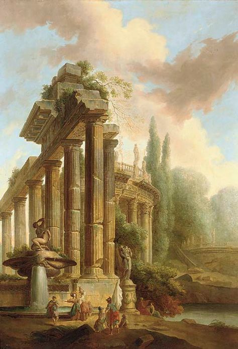 Hubert Robert, Ancient Ruins, A Garden, Design Art, Oil Painting, Instagram, Design, Art, Ruins