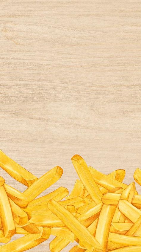 French Fries Background, Border Iphone Wallpaper, French Fries Wallpaper, French Fries Illustration, Fries Wallpaper, Burger Wallpaper, Fast Food Background, Cooking Wallpaper, Aesthetic Burger