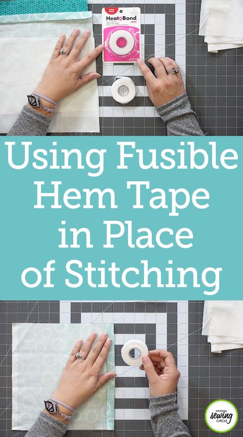 If you are needing to add a hem to a garment or home decor project, but don’t want to see a stitching line or want to spend the time doing an invisible hand stitch, fusible hem tape is a great alternative. Ashley Hough teaches you about fusible hem tape and shows you how to use it. Fabric Tape Uses, Hem Tape How To Use, Sewing Interfacing, Fidget Ideas, Sewing Hems, Fat Quarter Projects, Invisible Hand, Sewing Circles, Sew Ins