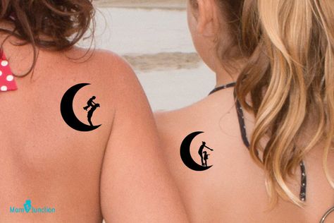 To The Moon And Back Tattoo Mom And Daughter Moon Tattoos, Mother Daughter Ying Yang Tattoos, Moon And Back Tattoo Mother Daughter, To The Moon And Back Tattoo Ideas, Mother Daughter Moon Tattoos, To The Moon And Back Tattoo Mother Daughters, Tattoo Mama E Hija, Unique Mother Daughter Tattoos, Mother Daughter Tattoos Unique