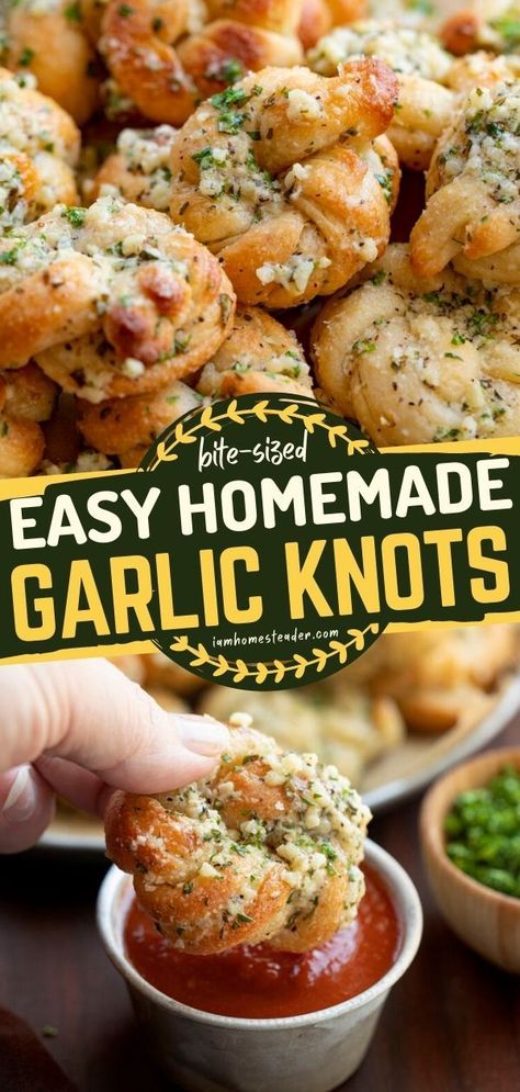 Garlic Knots, Appetizers Easy Finger Food, Best Appetizer Recipes, Finger Foods Easy, Delicious Snacks, Think Food, Finger Food Appetizers, Snacks Für Party, Easy Appetizer Recipes