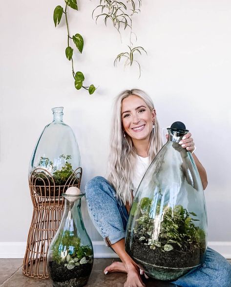 Building a Self-Sustaining Terrarium — House + Plant Hanging Plant Terrarium, Self Watering Terrarium, Sealed Terrarium Bottle Garden, Terrarium Ideas Crystals, Terrarium Self Sustaining, Diy Large Terrarium, Walk In Terrarium, How To Start A Terrarium, Glass Terrarium Ideas Easy Diy