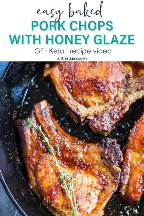 Honey Pork Chops Baked, Honey Glaze Pork Chops, Honey Pork Chop Recipes, Porkchops Castiron, Baked Pork Recipes, Honey Glazed Pork Chops, Glazed Pork Chops Recipes, Honey Pork Chops, Easy Baked Pork Chops