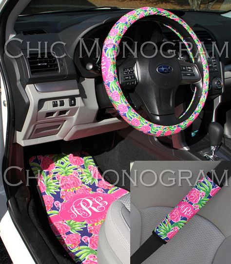 Preppy Christmas Gifts, Accessories Preppy, Preppy Car Accessories, Preppy Car, Custom Car Accessories, Cars Accessories, New Car Accessories, Cars Birthday Party Disney, Lilly Inspired