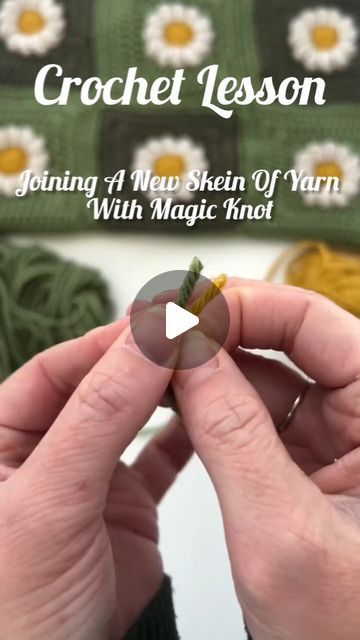 Joining Two Yarns Together, Crochet Joining Yarn, How To Join Yarn, Magic Knot For Joining Yarn, Joining Yarn Crochet, Join Yarn, Joining Yarn, Puff Stitch Crochet, Knot Tutorial