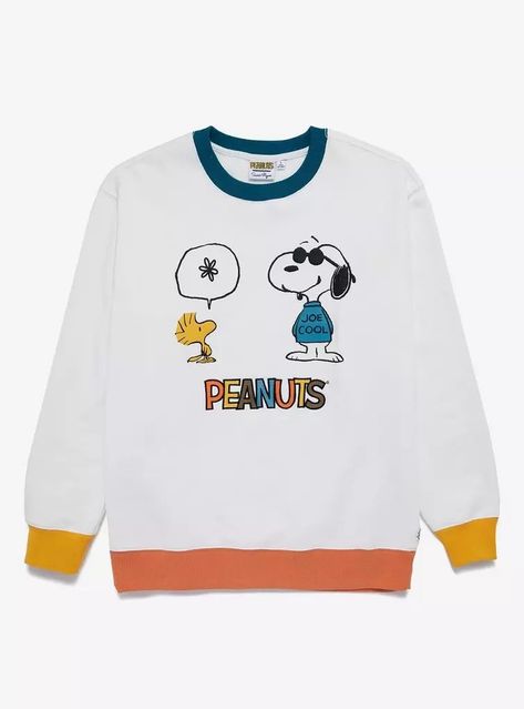 Samii Ryan Peanuts Snoopy and Woodstock Women's Crewneck, Woodstock And Snoopy, Joe Cool, Color Block Sweatshirt, Puff Print, Womens Crewneck, Snoopy And Woodstock, Classic Cartoons, Peanuts Snoopy, Cozy Sweatshirts