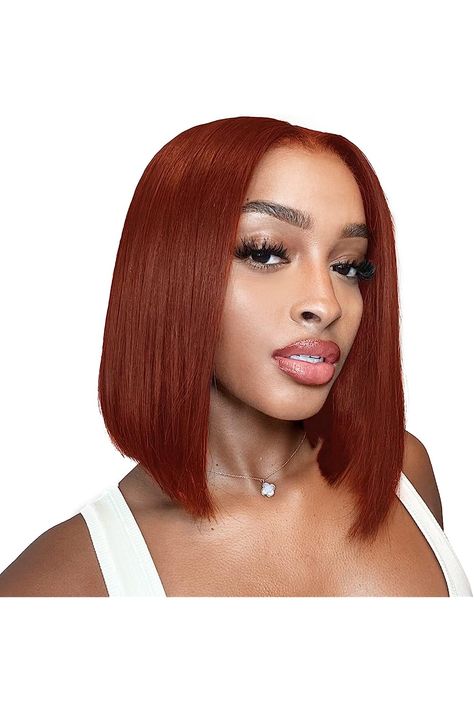 Eyefanniy Reddish Brown Bob Wig Human Hair 13x4 HD?Lace Front Wigs Short Bob Lace Frontal Wigs for Black Women Pre Plucked with Baby Hair 150% Density 10 Inch Reddish Brown Bob Wig, Reddish Brown Bob, Brown Bob Wig, Brown Bob, Red Dishes, Wig Ideas, Wigs Short, Lace Frontal Wigs, Wig Human Hair