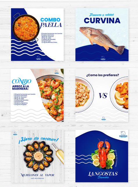 Seafood Menu, Restaurant Social Media, Social Media Branding Design, Brand Manual, Design Podcast, Social Media Marketing Manager, Fish Graphic, Food Branding, Food Graphic Design