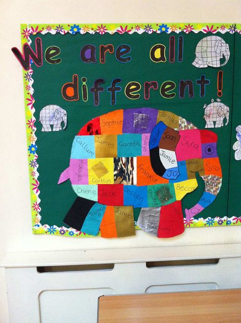 British Values Display, Early Years Displays, Nursery Display Boards, Year 1 Classroom, Elmer The Elephants, Reception Classroom, British Values, We Are All Different, Reception Class