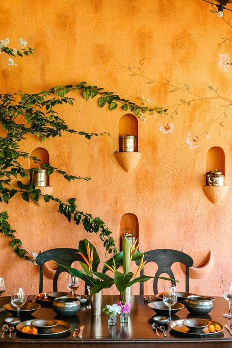 Boho Restaurant, Indian Cafe, Mexican Restaurant Design, Mexican Restaurant Decor, Organic Cafe, Preppy Bedroom Decor, Eco Friendly Interior, Nails Home, Rustic Restaurant