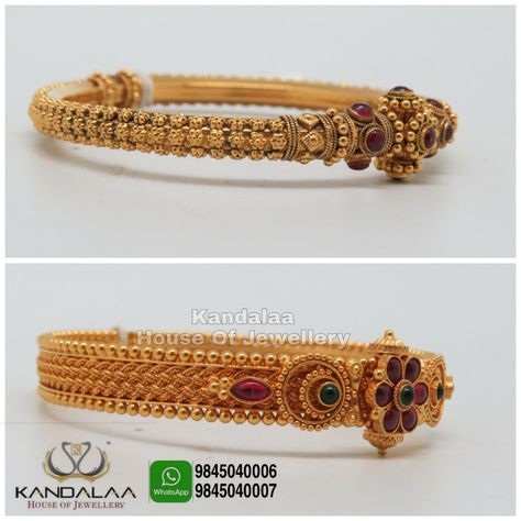 Hand Kada Gold For Women, Single Gold Bangle Designs, Single Bangle Designs Gold, Kada Bangles Gold Design, Bangle Designs Gold, Big Earrings Gold, Single Bangle, Bangles Collection, Classic Bangles